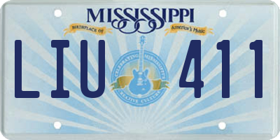 MS license plate LIU411