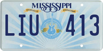 MS license plate LIU413