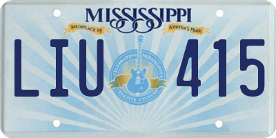 MS license plate LIU415