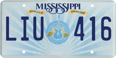 MS license plate LIU416