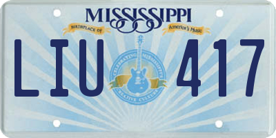 MS license plate LIU417