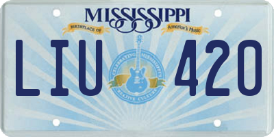 MS license plate LIU420