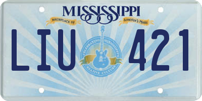MS license plate LIU421