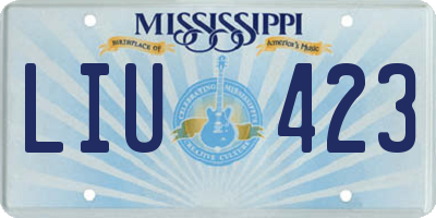 MS license plate LIU423