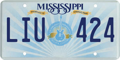 MS license plate LIU424