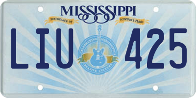 MS license plate LIU425