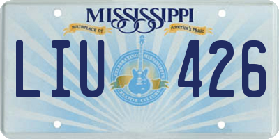 MS license plate LIU426