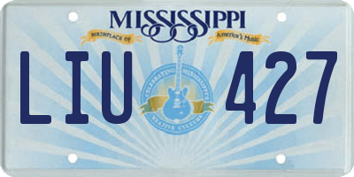 MS license plate LIU427