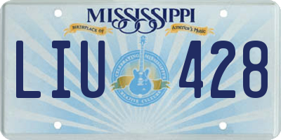 MS license plate LIU428