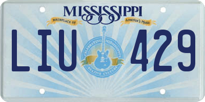 MS license plate LIU429