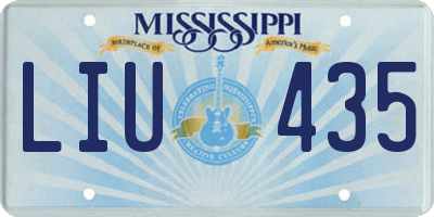 MS license plate LIU435