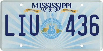 MS license plate LIU436