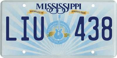 MS license plate LIU438