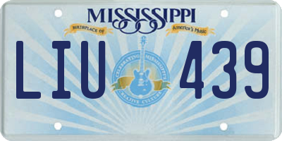 MS license plate LIU439