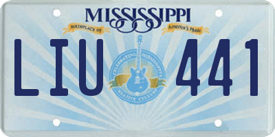 MS license plate LIU441