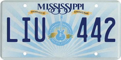 MS license plate LIU442
