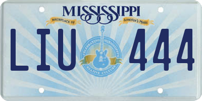 MS license plate LIU444
