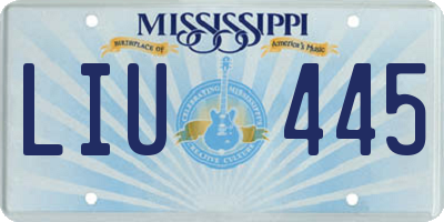 MS license plate LIU445