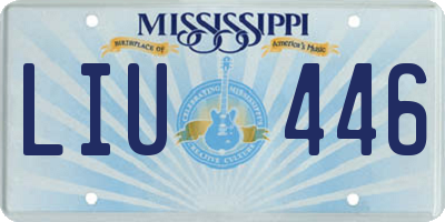 MS license plate LIU446