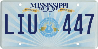MS license plate LIU447