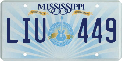 MS license plate LIU449