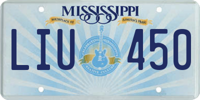 MS license plate LIU450