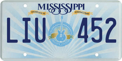 MS license plate LIU452
