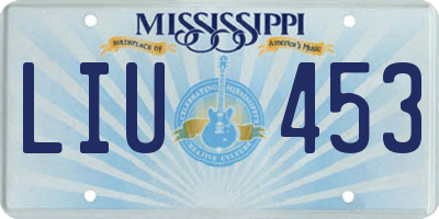 MS license plate LIU453