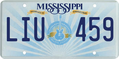 MS license plate LIU459