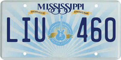 MS license plate LIU460