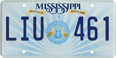 MS license plate LIU461