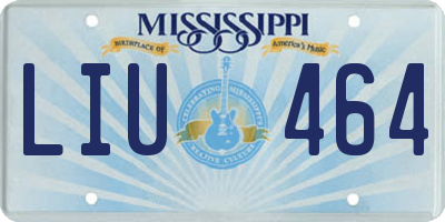 MS license plate LIU464