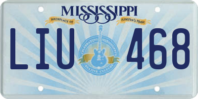 MS license plate LIU468