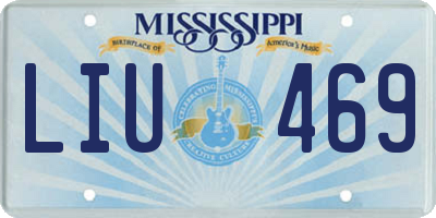 MS license plate LIU469