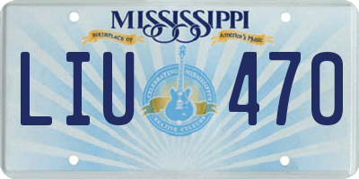 MS license plate LIU470