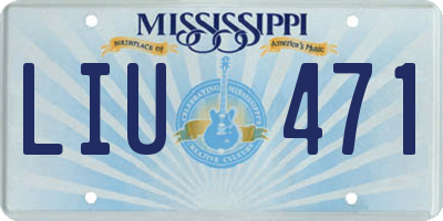 MS license plate LIU471
