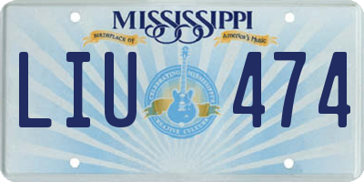 MS license plate LIU474
