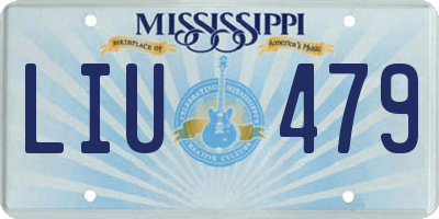 MS license plate LIU479