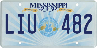 MS license plate LIU482