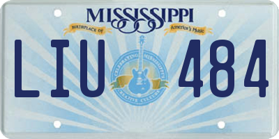 MS license plate LIU484