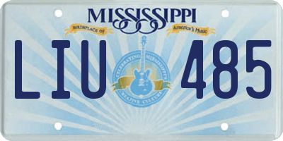 MS license plate LIU485