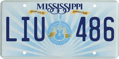 MS license plate LIU486