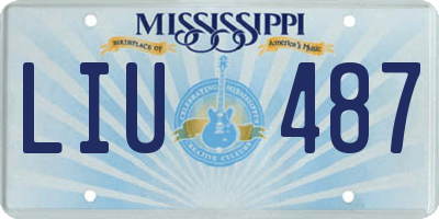 MS license plate LIU487