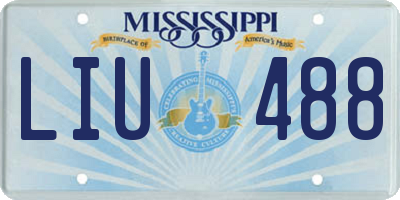MS license plate LIU488