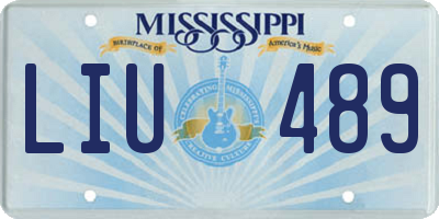 MS license plate LIU489