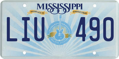 MS license plate LIU490