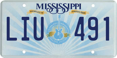 MS license plate LIU491