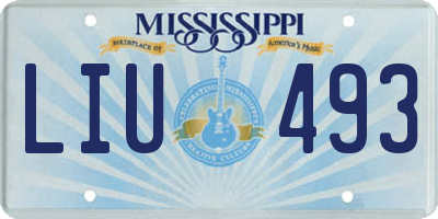 MS license plate LIU493