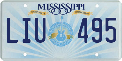 MS license plate LIU495