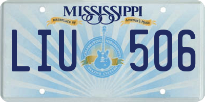 MS license plate LIU506